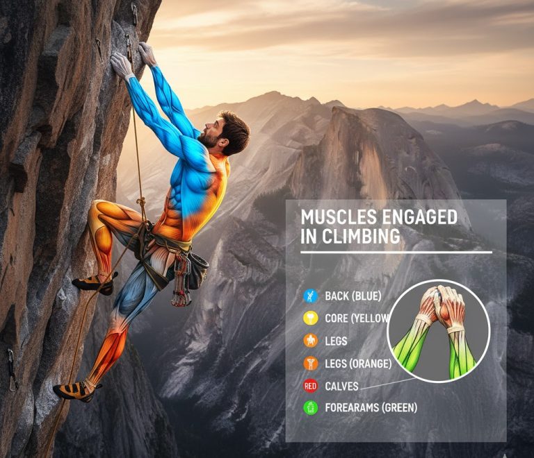 عضلات درگیر در کوهنوردی