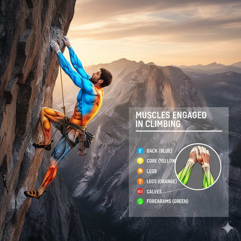 عضلات درگیر در کوهنوردی
